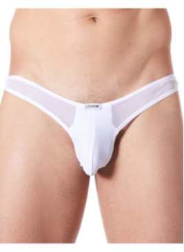 String blanc sexy avec fine résille - LM805-57WHT